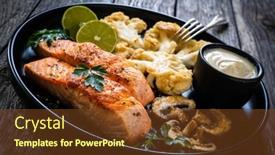  Presentation with cauliflower - Amazing presentation theme having roasted-salmon-steaks-with-fried backdrop and a tawny brown colored foreground