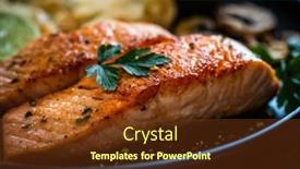  Presentation with cauliflower - Audience pleasing presentation theme consisting of roasted-salmon-steaks-with-fried backdrop and a tawny brown colored foreground