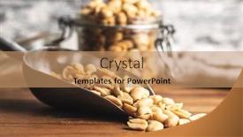  Presentation with peanuts - Slides enhanced with roasted-salted-peanuts-crispy-nuts background and a coral colored foreground