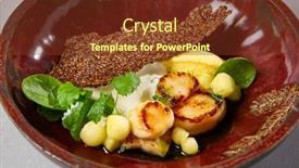  Presentation with celery - Beautiful slides featuring roasted-sea-scallops-with-celery backdrop and a tawny brown colored foreground