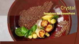  Presentation with celery - Presentation theme with roasted-sea-scallops-with-celery background and a tawny brown colored foreground