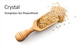  Presentation with sesame seed - Colorful presentation design enhanced with roasted sesame seeds in scoop backdrop and a white colored foreground