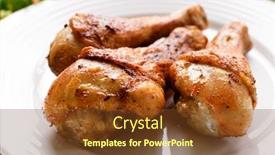  Presentation with roasted chicken - Presentation having roasted spicy chicken background and a tawny brown colored foreground