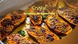  Presentation with cooking - Theme having roasted-sweet-potatoes-in-cooking background and a tawny brown colored foreground