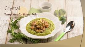  Presentation with cream - Beautiful PPT layouts featuring roasted-tofu-over-broccoli-cream backdrop and a lemonade colored foreground