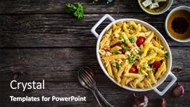  Presentation with feta cheese - PPT layouts having roasted-tomatoes-with-feta-cheese background and a wine colored foreground