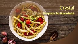  Presentation with feta cheese - PPT layouts having roasted-tomatoes-with-feta-cheese background and a tawny brown colored foreground