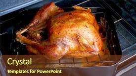  Presentation with turkey - Slides featuring roasted turkey in oven ready background and a tawny brown colored foreground