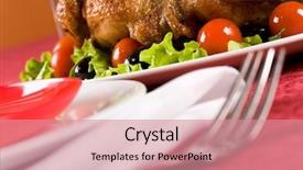  Presentation with christmas saferty - Beautiful slide set featuring roasted turkey on christmas dinnertable backdrop and a  colored foreground