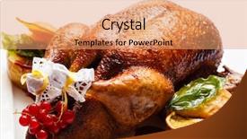  Presentation with thanksgiving - Slide deck consisting of roasted turkey background and a coral colored foreground