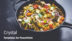  Presentation with grilling - Slide set enhanced with roasted-vegetables-mix-with-feta background and a  colored foreground