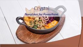  Presentation with sweet potato - PPT theme enhanced with roasted-vegetables-with-sweet-potato background and a sky blue colored foreground