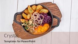  Presentation with sweet potato - Slides enhanced with roasted-vegetables-with-sweet-potato background and a red colored foreground