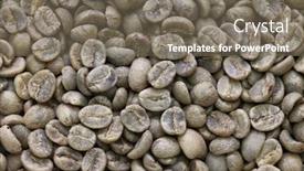  Presentation with green coffee beans - Beautiful PPT layouts featuring roasting-coffee-beans-process backdrop and a gray colored foreground