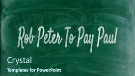  Presentation with problem solving - Presentation design with rob-peter-to-pay-paul and a ocean colored foreground