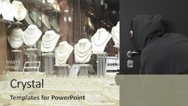  Presentation with jewelry - Colorful presentation enhanced with robbed a jewelry store robbery backdrop and a soft green colored foreground