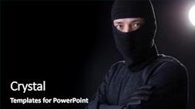  Presentation with bachelor - Audience pleasing PPT theme consisting of robber in bachelor with arms backdrop and a black colored foreground