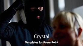  Presentation with wife - Colorful PPT theme enhanced with robber threatens wife at home with a big knife backdrop and a black colored foreground