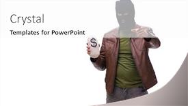  Presentation with maroon and white - Beautiful theme featuring robber-wearing-balaclava-isolated backdrop and a white colored foreground