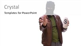  Presentation with brown sugar isolated on white - PPT theme having robber-wearing-balaclava-isolated background and a white colored foreground