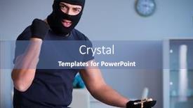  Presentation with iot internet of things cloud - Slides having robber-wearing-balaclava-stealing-valuable background and a ocean colored foreground