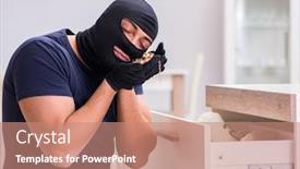  Presentation with iot internet of things cloud - Cool new slide deck with robber-wearing-balaclava-stealing-valuable backdrop and a coral colored foreground