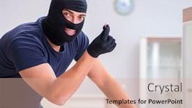  Presentation with lawyer client meeting wearing mask - Slide deck enhanced with robber-wearing-balaclava-stealing-valuable background and a coral colored foreground
