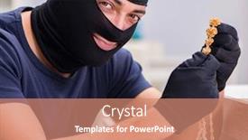  Presentation with to get more things done - Audience pleasing theme consisting of robber-wearing-balaclava-stealing-valuable backdrop and a coral colored foreground