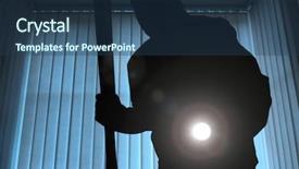  Presentation with baseball - Colorful presentation design enhanced with robbery - burglar or intruder inside backdrop and a ocean colored foreground