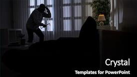  Presentation with night - Audience pleasing slide set consisting of robbery - burglary with crowbar breaking backdrop and a black colored foreground