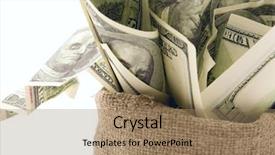  Presentation with canvas - Colorful PPT theme enhanced with robbery - canvas money sack with one backdrop and a coral colored foreground