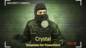  Presentation with camera - Presentation with robbery - caught burglar by house camera background and a tawny brown colored foreground