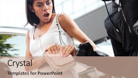  Presentation with outdoors - Amazing slides having robbery - closeup of frightened shocked young backdrop and a coral colored foreground