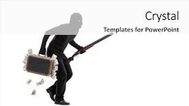  Presentation with criminal money - PPT theme consisting of robbery - criminal with briefcase full background and a white colored foreground