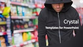  Presentation with composite - Slide set having robbery - digital composite of criminal background and a dark gray colored foreground