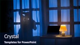  Presentation with shadow - Slides enhanced with robbery - shadow or silhouette of thief background and a navy blue colored foreground