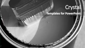  Presentation with paint brush - Audience pleasing PPT layouts consisting of robbins egg blue house paint backdrop and a dark gray colored foreground