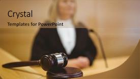  Presentation with court gavel - Presentation having robes in the court room background and a coral colored foreground
