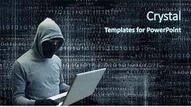  Presentation with privacy - Beautiful presentation featuring robo - computer privacy attack mixed media backdrop and a wine colored foreground