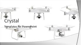  Presentation with quadcopter - PPT theme with robot - quadcopter drones set 2 background and a white colored foreground