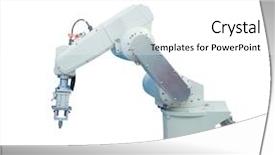 Presentation with robot arm - PPT theme consisting of robot arm for industry isolated background and a white colored foreground