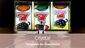  Presentation with gambling - Beautiful slides featuring robot-at-his-computer-gambling backdrop and a coral colored foreground