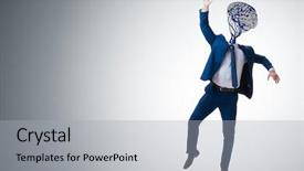  Presentation with artificial intelligence - Presentation design featuring robot dance - man in artificial intelligence concept background and a light gray colored foreground