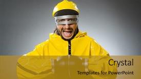  Presentation with elegant man in glasses optics - Slide set consisting of robot dance - man wearing metal glasses background and a gold colored foreground