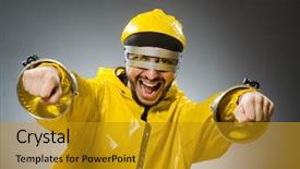  Presentation with elegant man in glasses optics - Colorful presentation theme enhanced with robot dance - man wearing metal glasses backdrop and a gold colored foreground