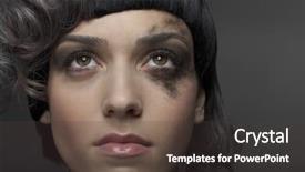  Presentation with light - Beautiful presentation theme featuring robot eye - beautiful young woman with moody backdrop and a  colored foreground