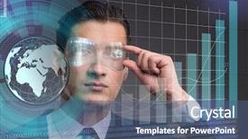  Presentation with trading - Audience pleasing slide deck consisting of robot eye - businessman in future trading concept backdrop and a ocean colored foreground