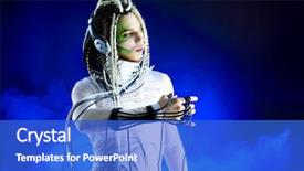  Presentation with wires - Audience pleasing presentation design consisting of painting robot - shot of a futuristic young backdrop and a  colored foreground