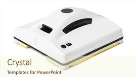  Presentation with spy robot modern drone - Slide set consisting of robot for washing windows isolated background and a cream colored foreground