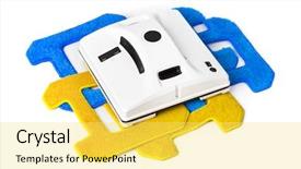  Presentation with sponges - Theme consisting of robot for washing windows background and a yellow colored foreground